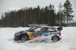 Andreas Mikkelsen ,Ola Floene (Volkswagen Polo R WRC, #9 Volkswagen Motorsport II) 12-15.02.2015. FIA World Rally Championship 2015, Rd 2, Rally Sweden, Karlstad.