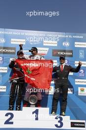 Podium Race 2, winner Yvan Muller (FRA), Citroen C-Elysee WTCC, Citroen Total WTCC, 2nd place Sebastien Loeb (FRA), Citroen C-Elysee WTCC, Citroen Total WTCC and 3th place Jose Maria Lopez (ARG), Citroen C-Elysee WTCC, Citroen Total WTCC 19.04.2015. World Touring Car Championship, Rounds 3 and 4, Marrakech, Morocco.