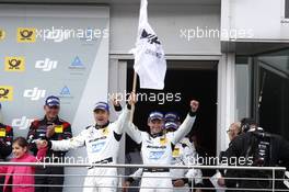 Podium: race winners #4 AMG-Team Black Falcon, Mercedes-AMG GT3: Bernd Schneider, Maro Engel, Adam Christodoulou, Manuel Metzger. 25.-29.05.2016 Nürburging 24 Hours, Nordschleife, Nurburging, Germany, Race.