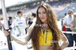 Grid girl of Maxime Martin (BEL) BMW Team RBM, BMW M4 DTM. 08.05.2016, DTM Round 1, Hockenheimring, Germany, Race 2, Sunday.