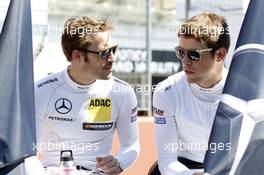 Maximilian Götz (GER) Mercedes-AMG Team HWA, Mercedes-AMG C63 DTM and Paul Di Resta (GBR) Mercedes-AMG Team HWA, Mercedes-AMG C63 DTM. 08.05.2016, DTM Round 1, Hockenheimring, Germany, Race 2, Sunday.