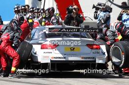 Pit stop Nico Müller (SUI) Audi Sport Team Abt Sportsline, Audi RS 5 DTM. 08.05.2016, DTM Round 1, Hockenheimring, Germany, Race 2, Sunday.
