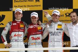 Podium: secon place Jamie Green (GBR) Audi Sport Team Rosberg, Audi RS 5 DTM; Winner Miguel Molina (ESP) Audi Sport Team Abt Sportsline, Audi RS 5 DTM; third place Robert Wickens (CAN) Mercedes-AMG Team HWA, Mercedes-AMG C63 DTM. 04.06.2016, DTM Round 3, Lausitzring, Germany, Race 1, Saturday.