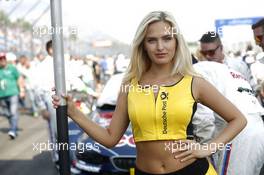 Grid girl of Marco Wittmann (GER) BMW Team RMG, BMW M4 DTM. 05.06.2016, DTM Round 3, Lausitzring, Germany, Race 2, Sunday.