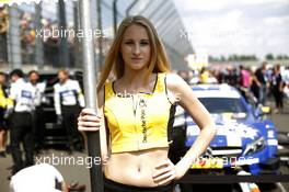 Grid girl of Gary Paffett (GBR) Mercedes-AMG Team ART, Mercedes-AMG C63 DTM. 05.06.2016, DTM Round 3, Lausitzring, Germany, Race 2, Sunday.