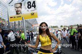 Grid girl of Maximilian Götz (GER) Mercedes-AMG Team HWA, Mercedes-AMG C63 DTM. 05.06.2016, DTM Round 3, Lausitzring, Germany, Race 2, Sunday.