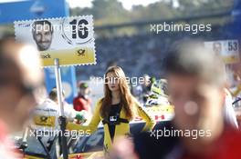 Grid girl of Timo Glock (GER) BMW Team RMG, BMW M4 DTM. 16.10.2016, DTM Round 9, Hockenheimring, Germany, Sunday, Race 2.