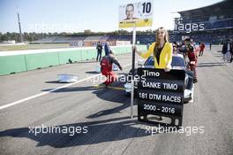 Grid girl of Timo Scheider (GER) Audi Sport Team Phoenix, Audi RS 5 DTM. 16.10.2016, DTM Round 9, Hockenheimring, Germany, Sunday, Race 2.