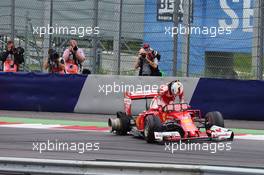Sebastian Vettel (GER) Ferrari SF16-H retired from the race when his rear tyre exploded. 03.07.2016. Formula 1 World Championship, Rd 9, Austrian Grand Prix, Spielberg, Austria, Race Day.