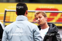 (L to R): Pascal Wehrlein (GER) Manor Racing and Nico Rosberg (GER) Mercedes AMG F1 on the drivers parade. 03.07.2016. Formula 1 World Championship, Rd 9, Austrian Grand Prix, Spielberg, Austria, Race Day.