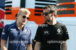 (L to R): Marcus Ericsson (SWE) Sauber F1 Team with Jolyon Palmer (GBR) Renault Sport F1 Team. 26.08.2016. Formula 1 World Championship, Rd 13, Belgian Grand Prix, Spa Francorchamps, Belgium, Practice Day.