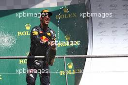 2nd place Daniel Ricciardo (AUS) Red Bull Racing RB12. 28.08.2016. Formula 1 World Championship, Rd 13, Belgian Grand Prix, Spa Francorchamps, Belgium, Race Day.