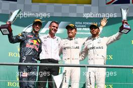 The podium (L to R): Daniel Ricciardo (AUS) Red Bull Racing, second; Nico Rosberg (GER) Mercedes AMG F1, race winner; Lewis Hamilton (GBR) Mercedes AMG F1, third. 28.08.2016. Formula 1 World Championship, Rd 13, Belgian Grand Prix, Spa Francorchamps, Belgium, Race Day.
