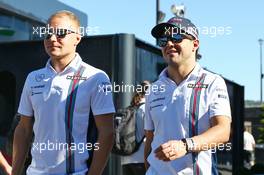 (L to R): Valtteri Bottas (FIN) Williams with team mate Felipe Massa (BRA) Williams. 25.08.2016. Formula 1 World Championship, Rd 13, Belgian Grand Prix, Spa Francorchamps, Belgium, Preparation Day.