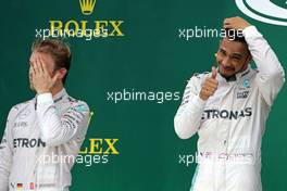 Nico Rosberg (GER) Mercedes AMG F1  and Lewis Hamilton (GBR) Mercedes AMG F1   13.11.2016. Formula 1 World Championship, Rd 20, Brazilian Grand Prix, Sao Paulo, Brazil, Race Day.