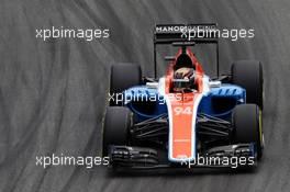 Pascal Wehrlein (GER) Manor Racing MRT05. 12.11.2016. Formula 1 World Championship, Rd 20, Brazilian Grand Prix, Sao Paulo, Brazil, Qualifying Day.
