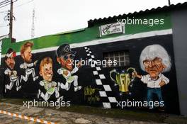F1 themed graffiti art. 12.11.2016. Formula 1 World Championship, Rd 20, Brazilian Grand Prix, Sao Paulo, Brazil, Qualifying Day.