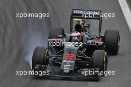 Jenson Button (GBR) McLaren MP4-31 locks up under braking. 12.11.2016. Formula 1 World Championship, Rd 20, Brazilian Grand Prix, Sao Paulo, Brazil, Qualifying Day.