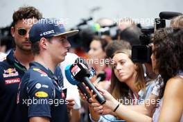 Max Verstappen (NLD) Red Bull Racing with the media. 10.11.2016. Formula 1 World Championship, Rd 20, Brazilian Grand Prix, Sao Paulo, Brazil, Preparation Day.