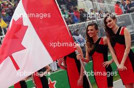 Grid girls. 12.06.2016. Formula 1 World Championship, Rd 7, Canadian Grand Prix, Montreal, Canada, Race Day.