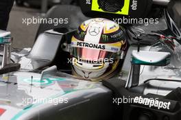 Lewis Hamilton (GBR) Mercedes AMG F1 W07 Hybrid on the grid. 12.06.2016. Formula 1 World Championship, Rd 7, Canadian Grand Prix, Montreal, Canada, Race Day.