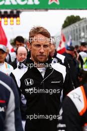 Jenson Button (GBR) McLaren on the grid. 12.06.2016. Formula 1 World Championship, Rd 7, Canadian Grand Prix, Montreal, Canada, Race Day.