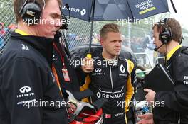 Kevin Magnussen (DEN) Renault Sport F1 Team on the grid. 12.06.2016. Formula 1 World Championship, Rd 7, Canadian Grand Prix, Montreal, Canada, Race Day.