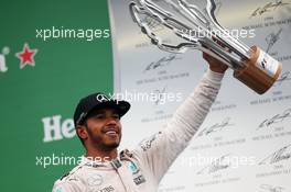 Race winner Lewis Hamilton (GBR) Mercedes AMG F1 celebrates on the podium. 12.06.2016. Formula 1 World Championship, Rd 7, Canadian Grand Prix, Montreal, Canada, Race Day.