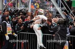 Race winner Lewis Hamilton (GBR) Mercedes AMG F1 celebrates in parc ferme. 12.06.2016. Formula 1 World Championship, Rd 7, Canadian Grand Prix, Montreal, Canada, Race Day.