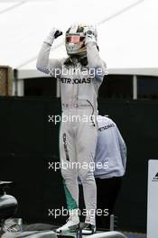 Race winner Lewis Hamilton (GBR) Mercedes AMG F1 W07 Hybrid celebrates in parc ferme. 12.06.2016. Formula 1 World Championship, Rd 7, Canadian Grand Prix, Montreal, Canada, Race Day.