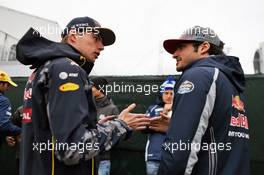 (L to R): Max Verstappen (NLD) Red Bull Racing with team mate Carlos Sainz Jr (ESP) Scuderia Toro Rosso. 12.06.2016. Formula 1 World Championship, Rd 7, Canadian Grand Prix, Montreal, Canada, Race Day.