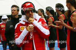 Sebastian Vettel (GER) Ferrari on the drivers parade. 12.06.2016. Formula 1 World Championship, Rd 7, Canadian Grand Prix, Montreal, Canada, Race Day.