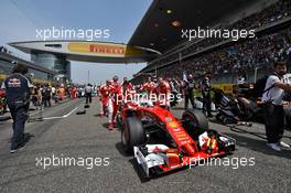 Sebastian Vettel (GER) Ferrari SF16-H on the grid. 17.04.2016. Formula 1 World Championship, Rd 3, Chinese Grand Prix, Shanghai, China, Race Day.