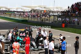 Lewis Hamilton (GBR) Mercedes AMG F1 W07 Hybrid on the grid. 17.04.2016. Formula 1 World Championship, Rd 3, Chinese Grand Prix, Shanghai, China, Race Day.