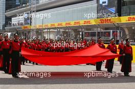 Chinese flag on the grid. 17.04.2016. Formula 1 World Championship, Rd 3, Chinese Grand Prix, Shanghai, China, Race Day.