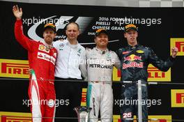 1st place Nico Rosberg (GER) Mercedes Petronas AMG F1, 2nd place Sebastian Vettel (GER) Scuderia Ferrari and 3rd place Daniil Kvyat (RUS) Red Bull Racing. 17.04.2016. Formula 1 World Championship, Rd 3, Chinese Grand Prix, Shanghai, China, Race Day.
