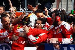 Sebastian Vettel (GER) Ferrari celebrates his second position in parc ferme. 17.04.2016. Formula 1 World Championship, Rd 3, Chinese Grand Prix, Shanghai, China, Race Day.