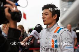 Rio Haryanto (IDN) Manor Racing with the media. 16.04.2016. Formula 1 World Championship, Rd 3, Chinese Grand Prix, Shanghai, China, Qualifying Day.