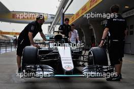 Mercedes AMG F1 W07 Hybrid of Lewis Hamilton (GBR) Mercedes AMG F1. 14.04.2016. Formula 1 World Championship, Rd 3, Chinese Grand Prix, Shanghai, China, Preparation Day.