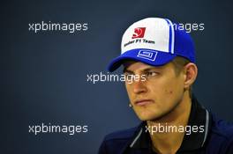 Marcus Ericsson (SWE) Sauber F1 Team in the FIA Press Conference. 14.04.2016. Formula 1 World Championship, Rd 3, Chinese Grand Prix, Shanghai, China, Preparation Day.