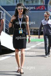 Marion Jolles Grosjean (FRA), wife of Romain Grosjean (FRA) Haas F1 Team. 15.05.2016. Formula 1 World Championship, Rd 5, Spanish Grand Prix, Barcelona, Spain, Race Day.