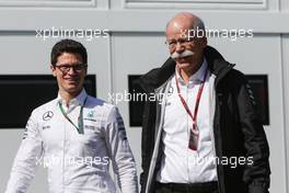 Dr. Dieter Zetsche (GER) Daimler AG CEO (Right). 15.05.2016. Formula 1 World Championship, Rd 5, Spanish Grand Prix, Barcelona, Spain, Race Day.