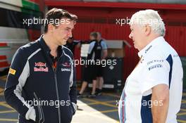 (L to R): James Key (GBR) Scuderia Toro Rosso Technical Director with Pat Symonds (GBR) Williams Chief Technical Officer. 15.05.2016. Formula 1 World Championship, Rd 5, Spanish Grand Prix, Barcelona, Spain, Race Day.