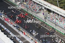 The grid before the start of the race. 19.06.2016. Formula 1 World Championship, Rd 8, European Grand Prix, Baku Street Circuit, Azerbaijan, Race Day.
