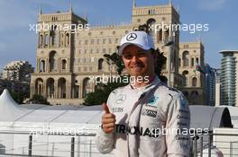 Pole for Nico Rosberg (GER) Mercedes AMG Petronas F1 W07. 18.06.2016. Formula 1 World Championship, Rd 8, European Grand Prix, Baku Street Circuit, Azerbaijan, Qualifying Day.