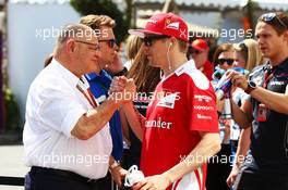(L to R): Pat Behar (FRA) FIA with Kimi Raikkonen (FIN) Ferrari on the drivers parade. 19.06.2016. Formula 1 World Championship, Rd 8, European Grand Prix, Baku Street Circuit, Azerbaijan, Race Day.