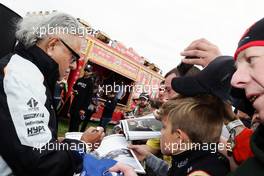 Dr. Vijay Mallya (IND) Sahara Force India F1 Team Owner signs autographs for the fans at the Sahara Force India F1 Team Fan Zone at Woodlands Campsite. 09.07.2016. Formula 1 World Championship, Rd 10, British Grand Prix, Silverstone, England, Qualifying Day.