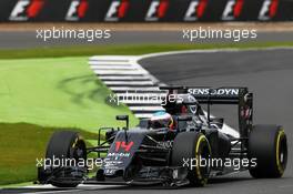 Fernando Alonso (ESP) McLaren MP4-31. 09.07.2016. Formula 1 World Championship, Rd 10, British Grand Prix, Silverstone, England, Qualifying Day.
