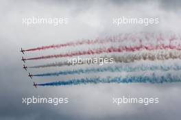 Red Arrows air display. 10.07.2016. Formula 1 World Championship, Rd 10, British Grand Prix, Silverstone, England, Race Day.