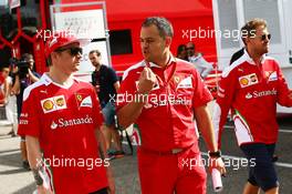 (L to R): Kimi Raikkonen (FIN) Ferrari with Diego Ioverno (ITA) Ferrari Operations Director. 29.07.2016. Formula 1 World Championship, Rd 12, German Grand Prix, Hockenheim, Germany, Practice Day.
